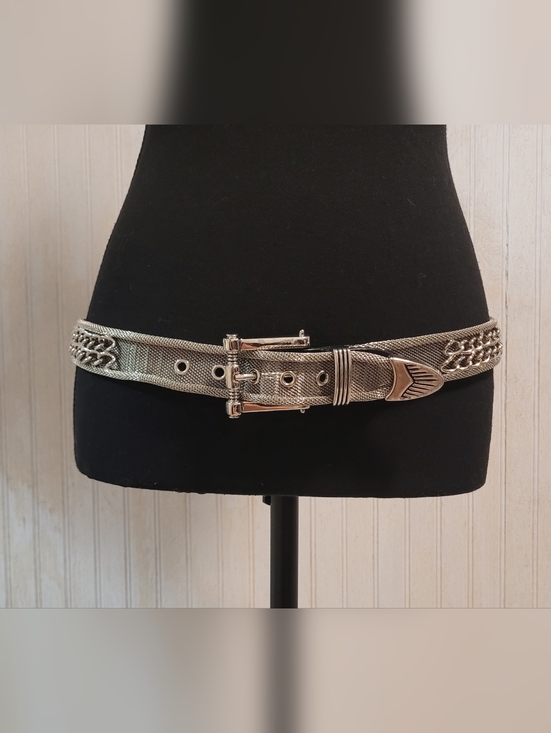 Vintage Accessories - Rare Vintage 80s 90s Silver Mesh Statement Belt - Heavy Metal - L